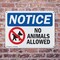Signmission No Animals Allowed, 14 in W x Rectangle, Plastic OS-2PACK-NS-P-1014-L-16010 - alternate 6